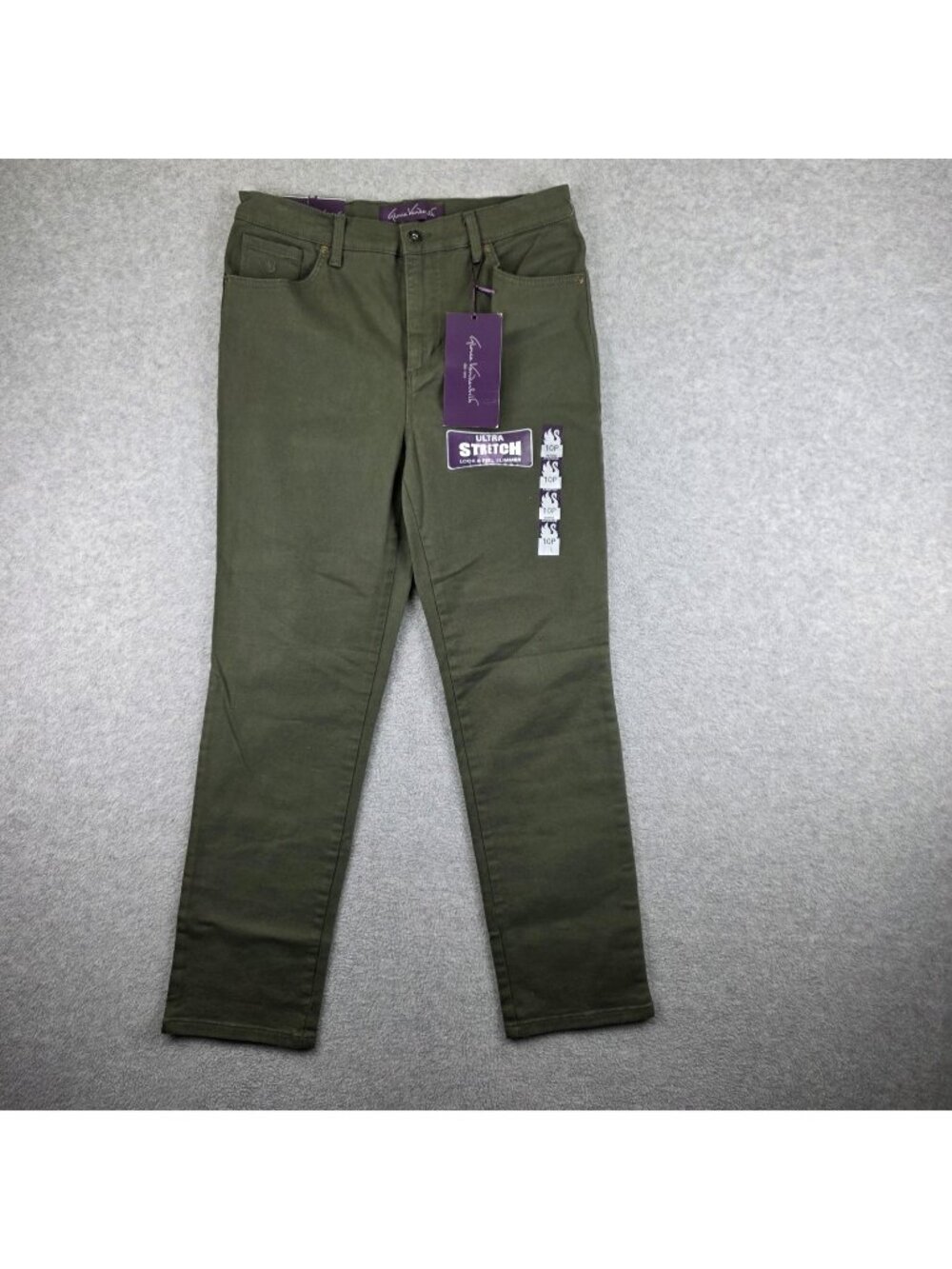 Gloria Vanderbilt Amanda Jeans Womens 10P Green Tapered Ultra Stretch NWT